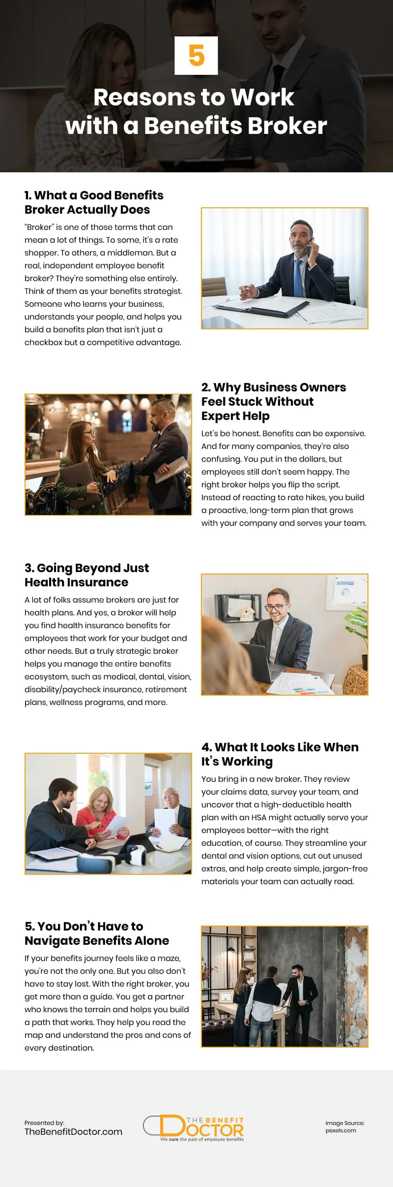 5 Reasons to Work with a Benefits Broker Infographic 5 Reasons to Work with a Benefits Broker Infographic