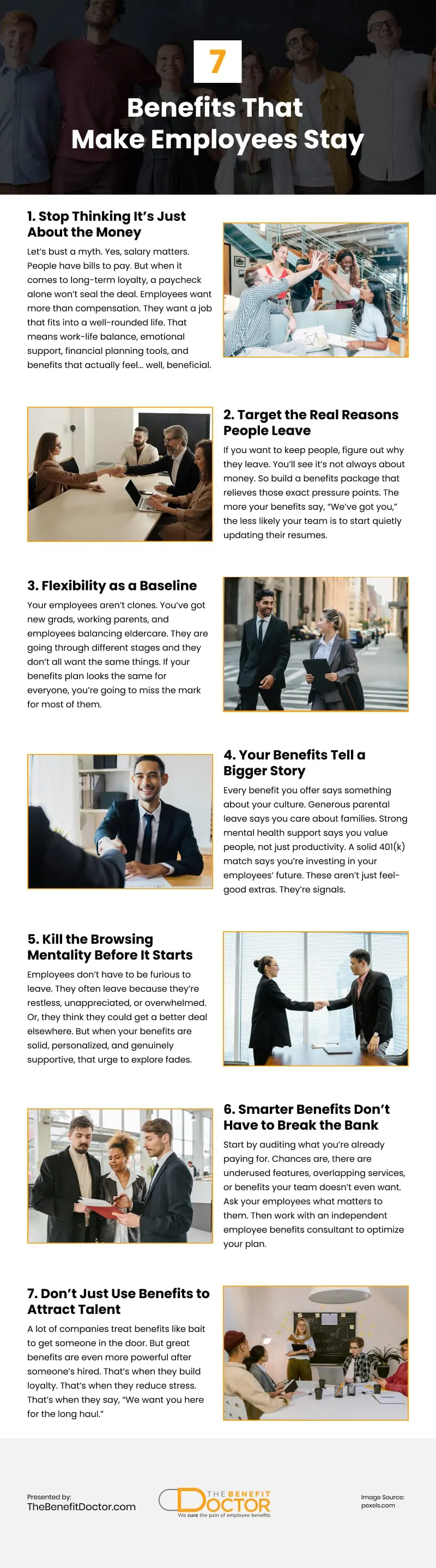 7 Benefits That Make Employees Stay Infographic 7 Benefits That Make Employees Stay Infographic