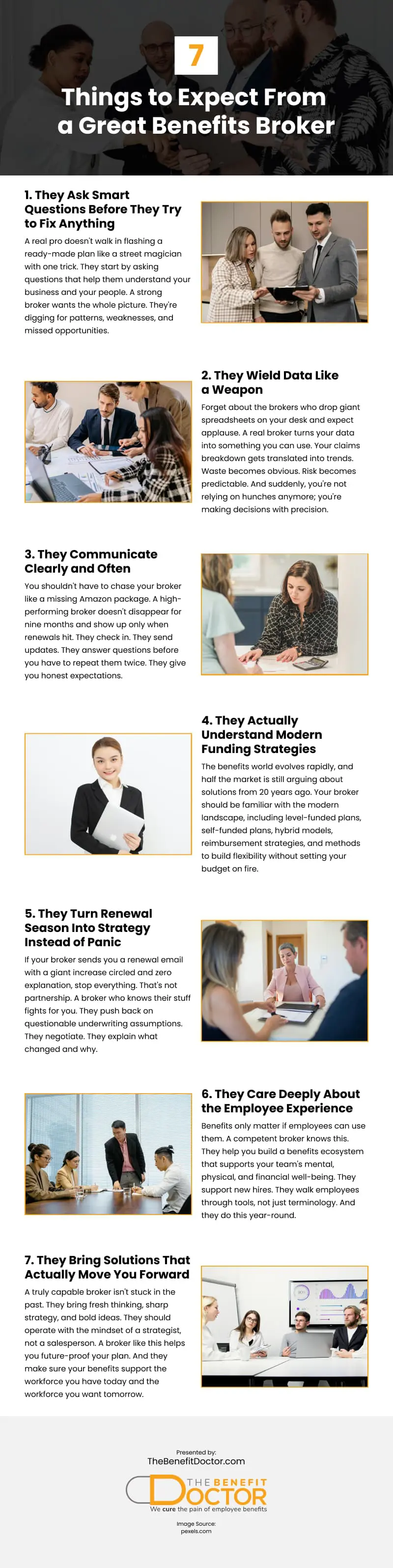 7 Things to Expect From a Great Benefits Broker Infographic 7 Things to Expect From a Great Benefits Broker Infographic